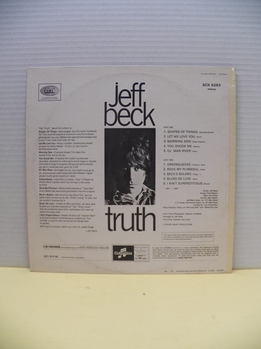Jeff BECK★Truth UK Blue Columbia Mono オリ JEFF BECK - Truth Lp Rare Orig 1968 Mono Sx 6293 Blue Label