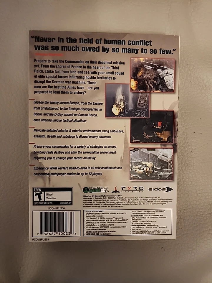 Commandos 3: Destination Berlin (PC, 2003) Brand New Sealed - Image 2 of 4
