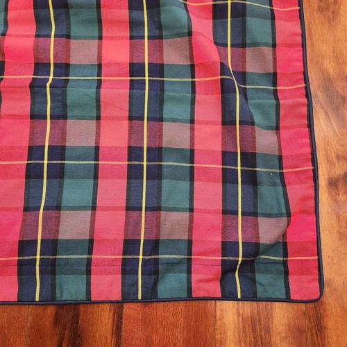 Red Scottish Plaid Pillow Sham Cover Standard Green Navy Blue Large Square Check - Picture 4 of 8