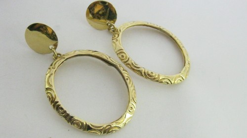 18ct Gold Dangling Pattern Earrings 6.8 Grms - Picture 8 of 15