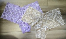 Lot of 2 Vintage Victoria's Secret Lavender Nude Sheer Lace Cheeky Panties L