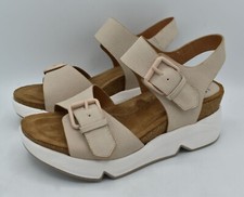 Sofft Womens Size 8 Castello Tapioca Grey Leather Sporty Sandals Shoes