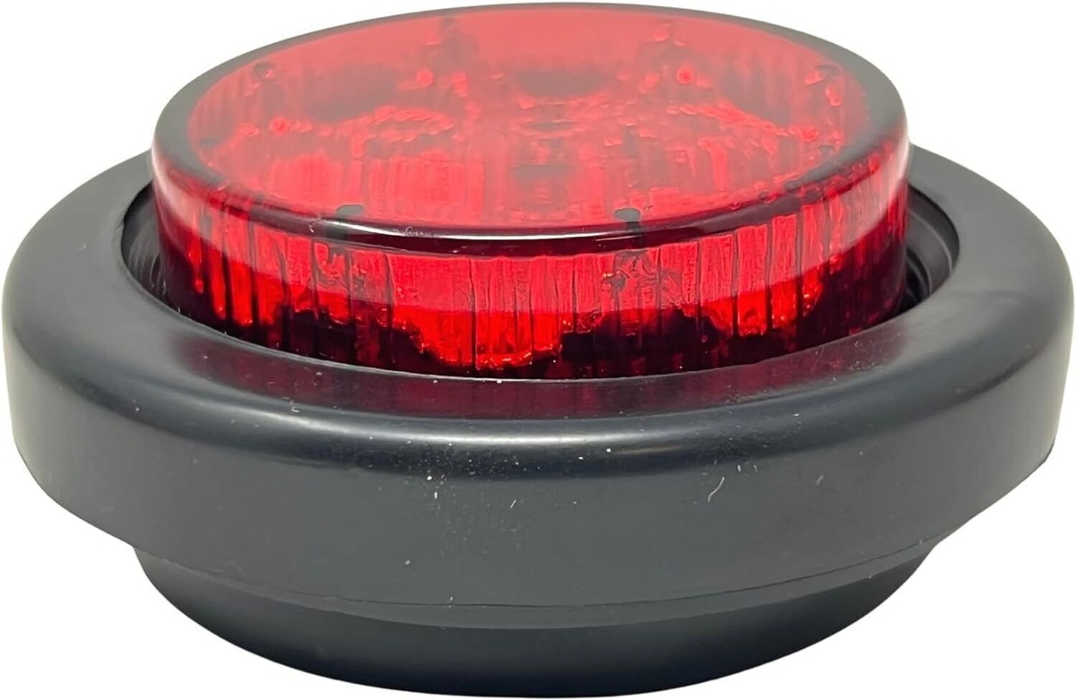 2 Round 13 LED Red/Amber Light Truck Trailer Side Marker Clearance Grommet 12V - Foto 8