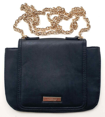 VERSACE PARFUMS Crossbody Shoulder Black Pouch, Vegan Leder + Gliederkette, NEU!
