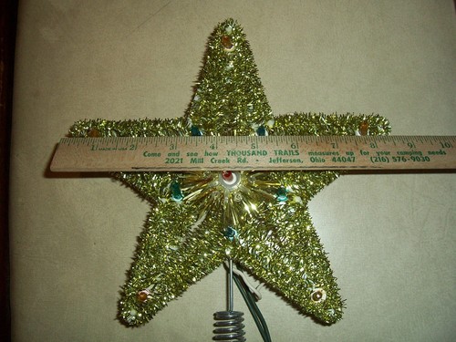 Vintage GE Christmas Star Tree Topper Merry Midget 11 Light Tinsel w/extra bulbs - Picture 10 of 11