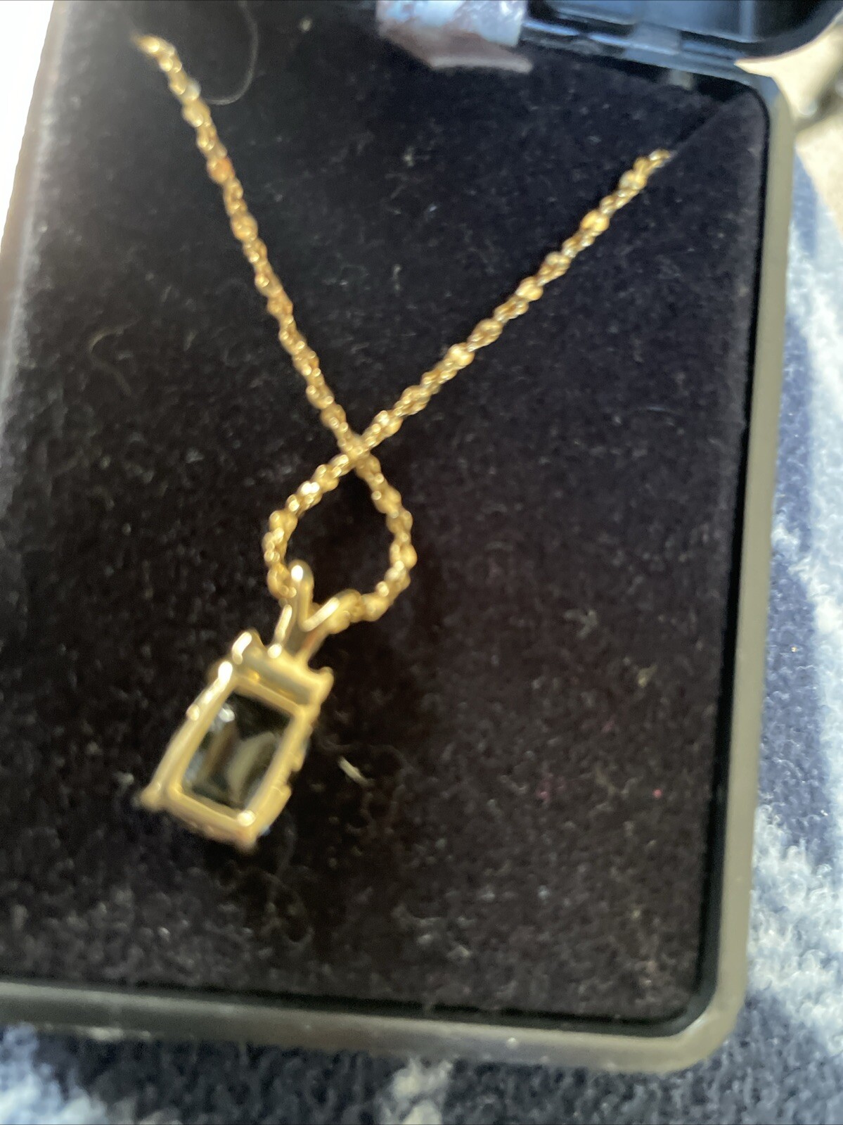 10k Rectangular Blue Topaz And 3 Small Zirconias … - image 5