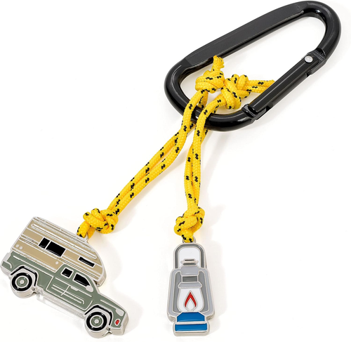 TROIKA Schlüsselanhänger 'Zelten' Mit Karabiner | Aluminium, Emaille, Metallguss – 120x45 Mm, Outdoor-Geschenk Für Camper & Wanderer