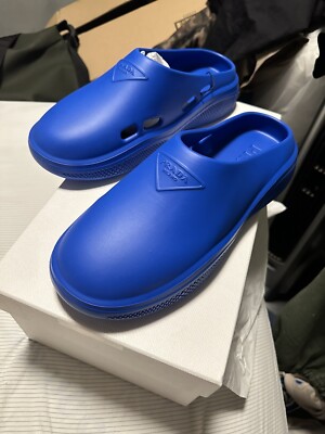 PRADA Rubber Slip On Mules Papaya size 8