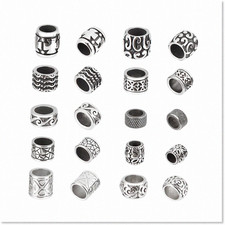 10pcs Large Hole Spacer Beads - 304 Stainless Steel European Beads for DIY Jewel
