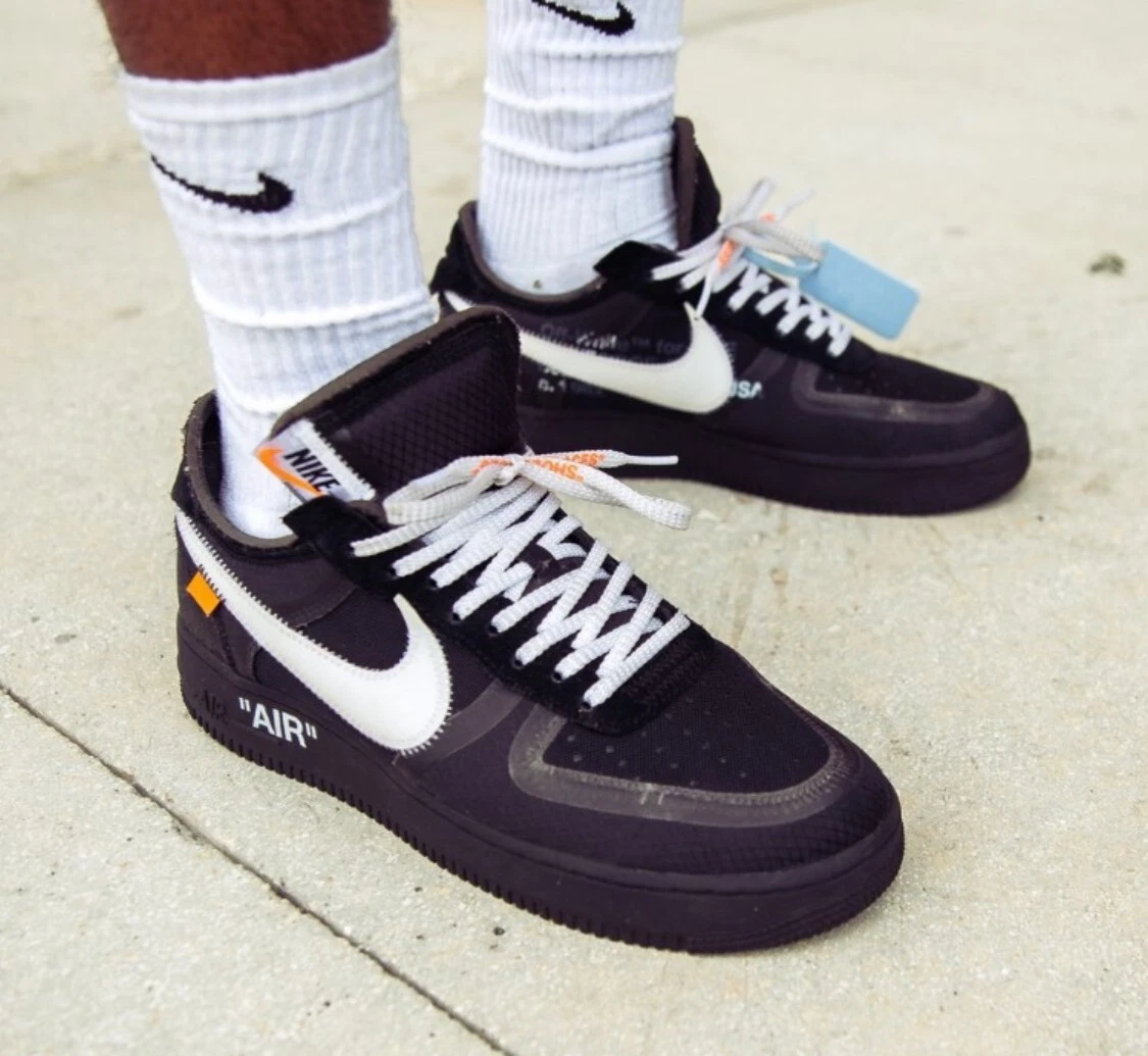 off white black air force 1 high top