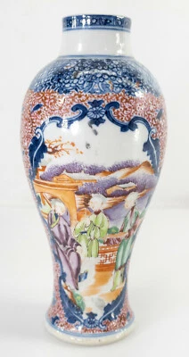 Antique Chinese Export Mandarin Palette Baluster Vase Figural Scenes Repaired - Image 1 of 4