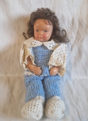 Vintage Goebel Hummel Mädchen Puppe mit braunen Haaren