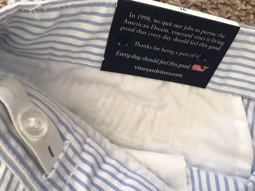 Vineyard Vines Boys Cotton Striped Four Pocket Breaker Chino Pants Blue Size 16 - Picture 5 of 10
