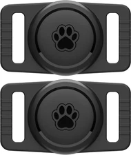 For Airtag Dog Collar Holder 2 Pack,Waterproof Dog Collar Holder for Apple Airta