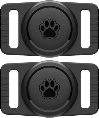 BRANDED01 For Airtag Dog Collar Holder 2 Pack,Waterproof Dog Collar Holder for Apple Airta