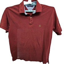 Tommy Hilfiger Golf Mens Polo Shirt XL Maroon Cotton Crown Logo Short Sleeve