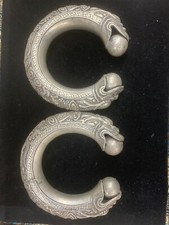 2 Pcs Large Tibetan Silver Hand Made *2Dragons* Bangle Bracelets !!!!
