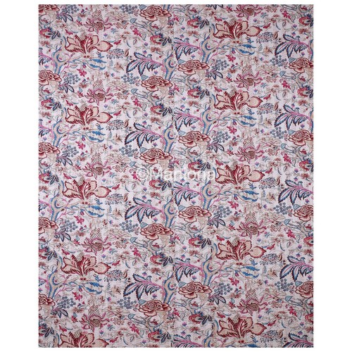 Edredón indio hecho a mano de colección colcha Kantha manta floral de algodón - Imagen 3 de 4