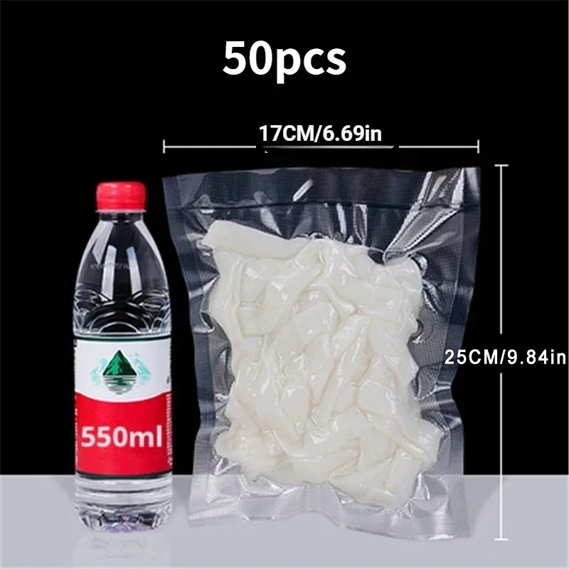 50Pcs/Lot BpaFree Food Vacuum Plastic Sealing Bags Food Preservation