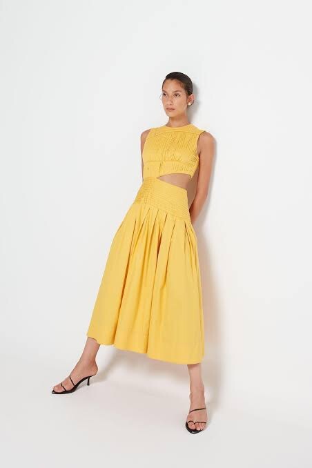 Aje Dress Aje Cascade Cut Out Dress Yellow MIDI Dress Size 4 Rrp$595 | eBay Australia Aje Dress Aje Cascade Cut Out Dress Yellow MIDI Dress Size 4 Rrp$595 | eBay Australia