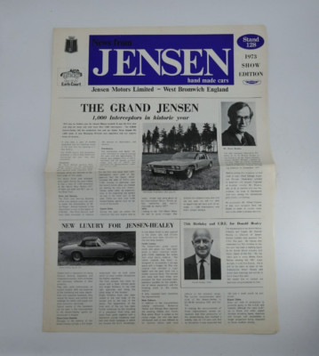 Nachrichten von Jenson Earls Court Motorshow 1973 Broschüre Magazin Handbuch Zeitung
