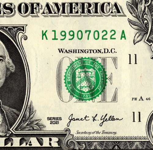July 22 1990 Birthday note Fancy Serial Number One Dollar Bill