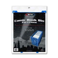 BCW Blue Short or Long Comic Book Bin Partitions 3 Regular Dividers Not Graded