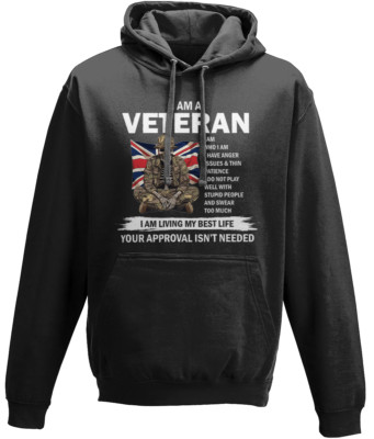 I am a veteran soft style Hoodie (12 Farben Tops und 2 Farben Text)