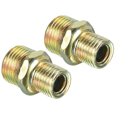 2Pcs Pipe Fitting 3/8PT to 1/4PT Male Hex Extension Reducing Connector Adapter