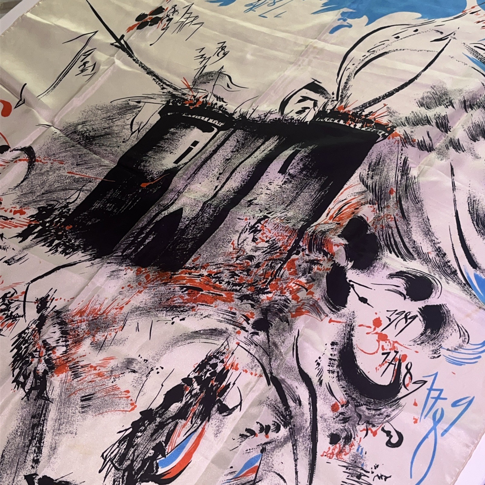 Creation Mireille Berrard Vintage Silk Scarf 34”sq VERY RARE image 7