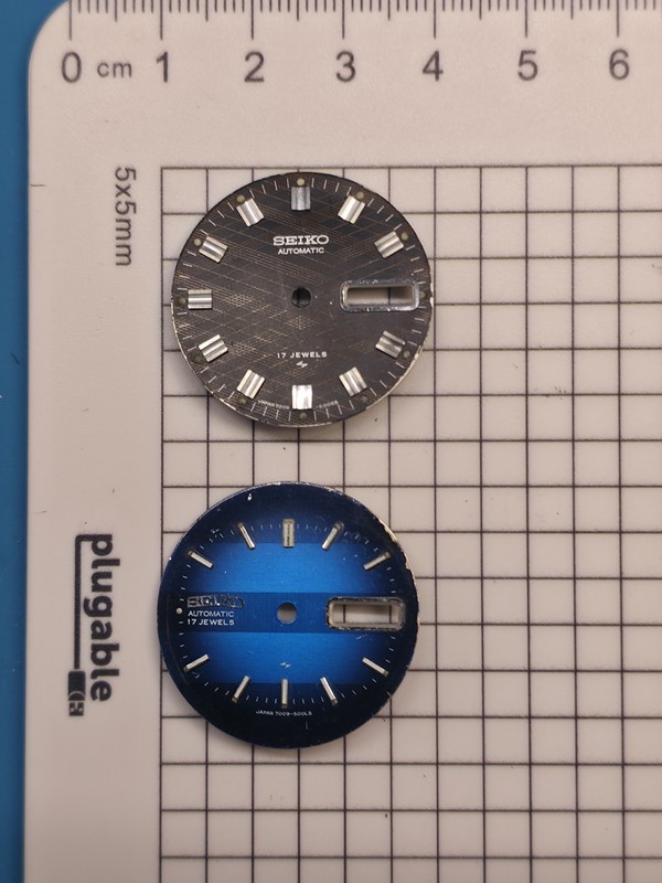 Vintage Seiko 7009 Automatic 17-Jewel Watch Dials - Lot of 2 - Textured