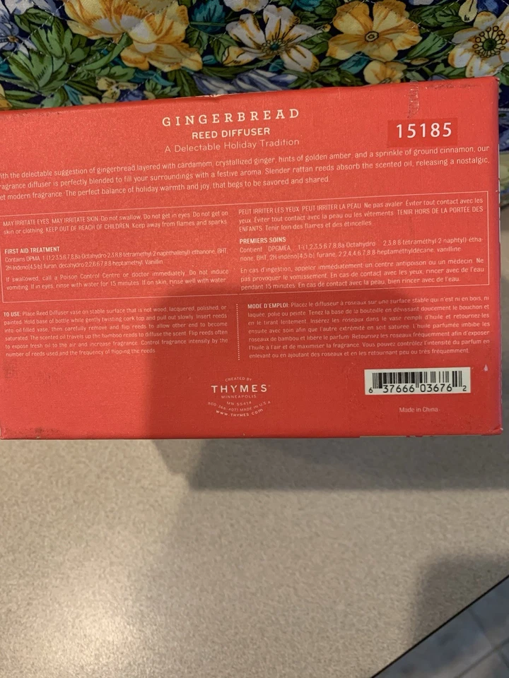 Thymes Gingerbread Reed Oil Diffuser 4.1 Oz Holiday Scent NIB - Image 2 of 3