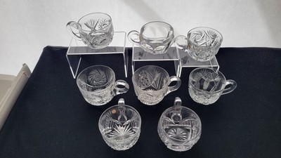 American Brilliant cut glass Lemonade / Punch Cups 2 signed Libbey Hoare lot (8)