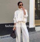 ZARA NEW WOMAN HIGH COLLAR JACKET SHOULDER TABS OYSTER WHITE XS-XL 2495/613/251