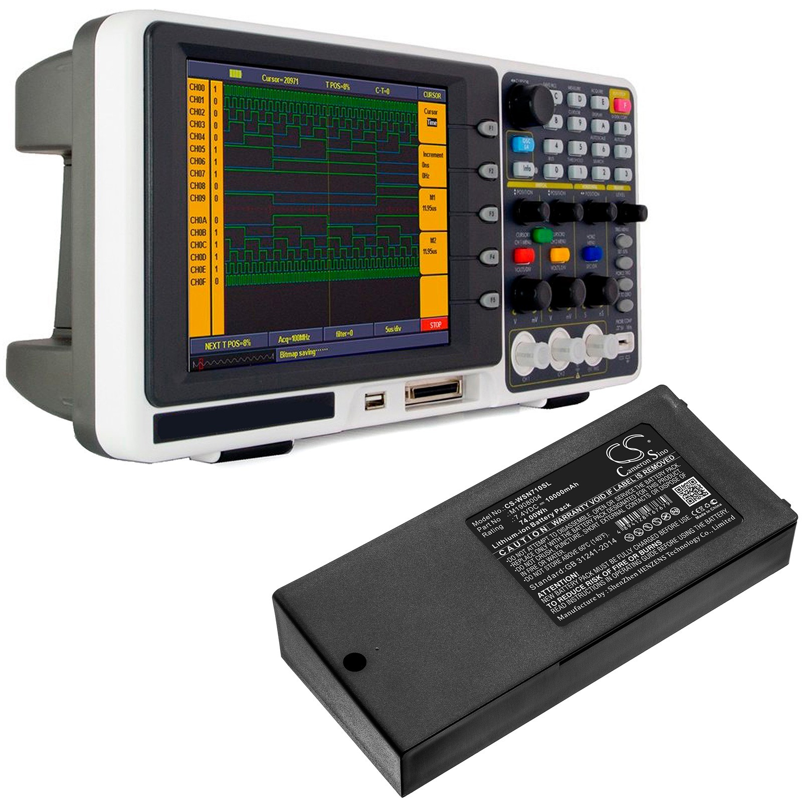 BATTERIE 10000mAh M1908004 For Owon MSO7062TD MSO7102TD MSO8102T Oscilloscopes