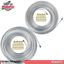 25 Ft of 3/16 1/4 Fittings W/Inverted Tube Nut Zinc-Coated Brake Line Tubing Kit