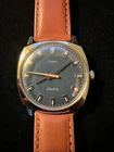 1970s Timex Electric Men's Blue Orange Watch New Battery & Strap, Needs Serviced