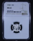 1928 Mercury Dime - 10c NGC MS63 - Nice Coin!