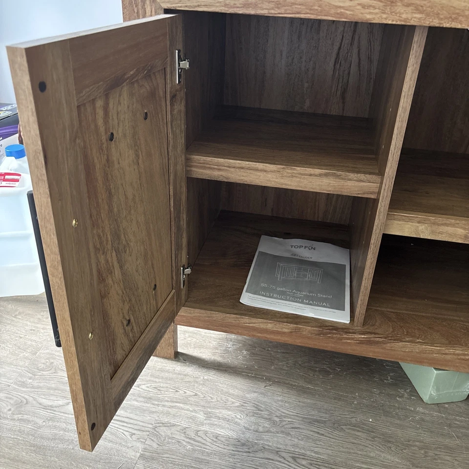 Soporte para pecera de 50-75 galones soporte para acuario con gabinete de almacenamiento Foto 2 de 4