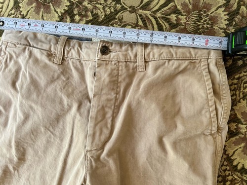 Jack Wills Chino Pants Men 34 Khaki Trousers Flat Front Button Fly University - Picture 5 of 7