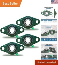 4 Pack - 1 Inch Bore Pillow Block Bearings, Self-Aligning Cast Iron Units