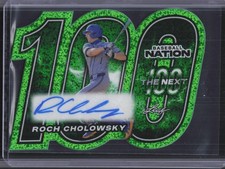 2026 Leaf Baseball Nation Roch Cholowsky Top 100 Green Speckle Auto #/5
