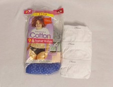 Lot Of 7 Hanes Breathable Cotton Ladies Tagless Hi-Cuts Panties NEW Size 6/M
