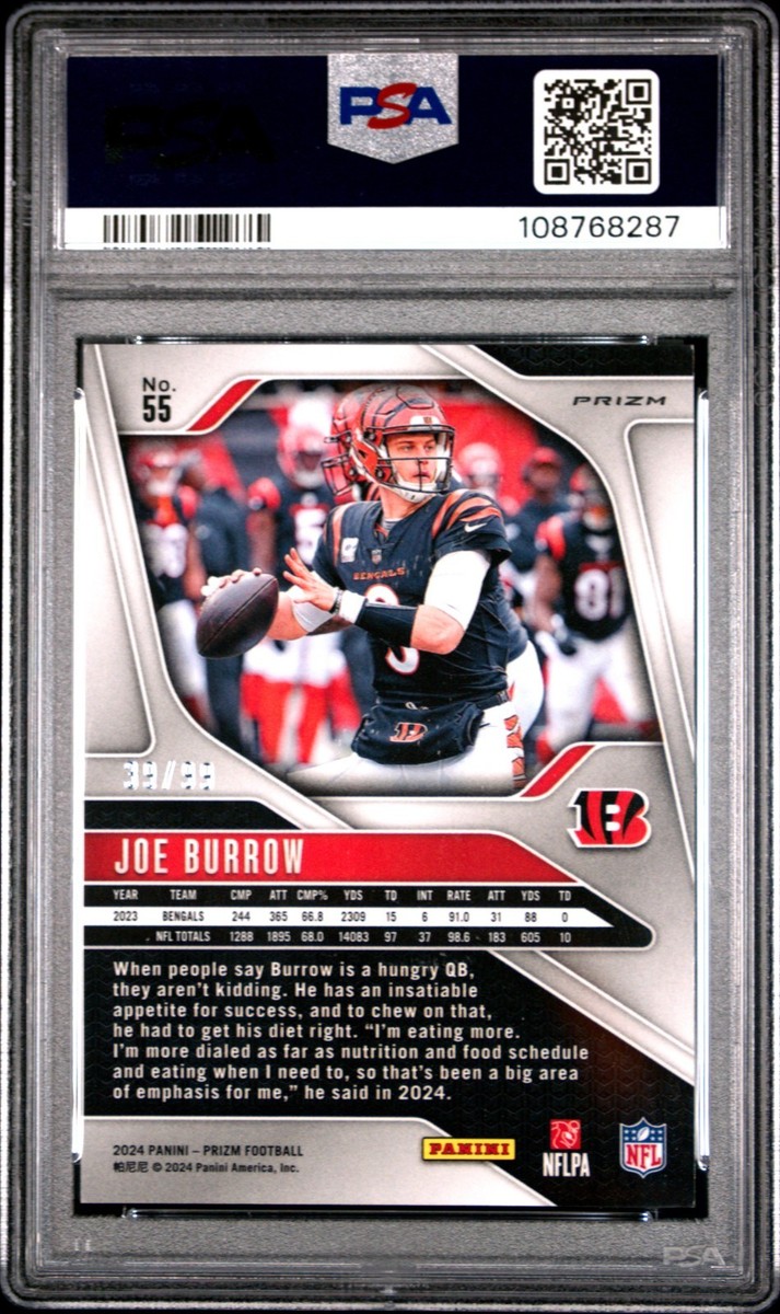 2024 Panini Prizm - Joe Burrow #55 Blue Ice Prizm /99 for