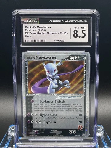 CGC 8.5 NM/MINT+ ✨ - Rocket's Mewtwo ex 99/109 Team Rocket Returns Holo