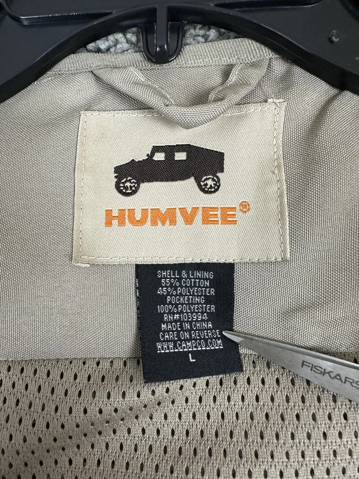 Humvee Fishing Vest Mens Large Khaki Mesh Multi Pocket Safari Travel Outdoor - Image 4 of 4