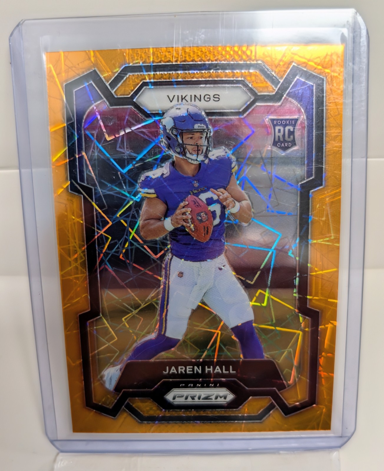 2023 Panini Prizm Jaren Hall RC Orange Lazer #367 Vikings