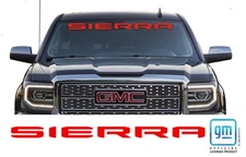 GMC SIERRA Red Windshield Banner Decal 2019-2026 GM Licensed
