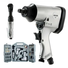 VEVOR 50 Pieces Pro Air Tool and Accessories Kit - 1/2" Air Impact Wrench,3/8" R