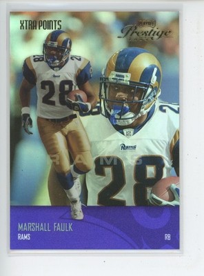 MARSHALL FAULK /100 2003 PLAYOFF PRESTIGE XTRA POINTS PURPLE 28/100 JERSEY # 1/1